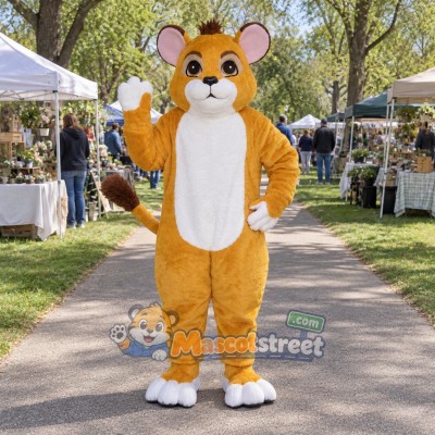 Orange Lion Cub Mascot Costume