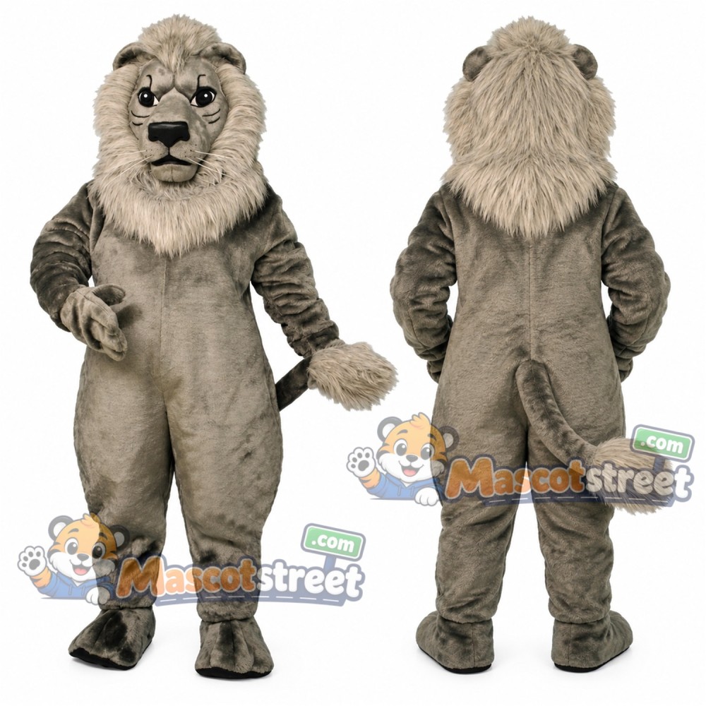 Gray Lion Mascot Costume Gray Lion Mascot Costume