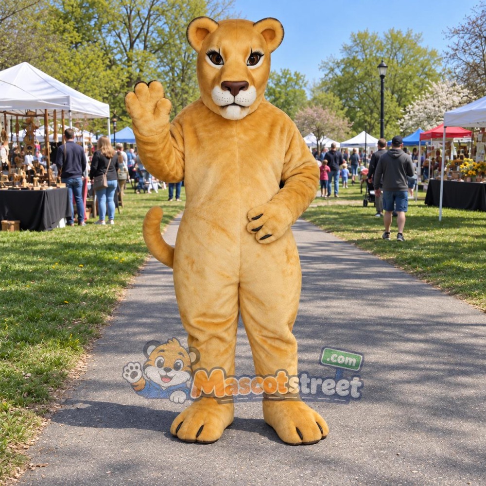 Tan Lioness Mascot Costume