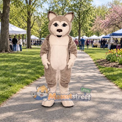 Tan Wolf Mascot Costume