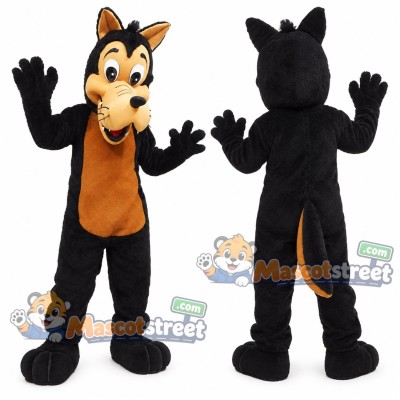 Black and Tan Wolf Mascot Costume