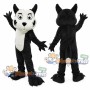 Black and White Wolf Mascot Costume