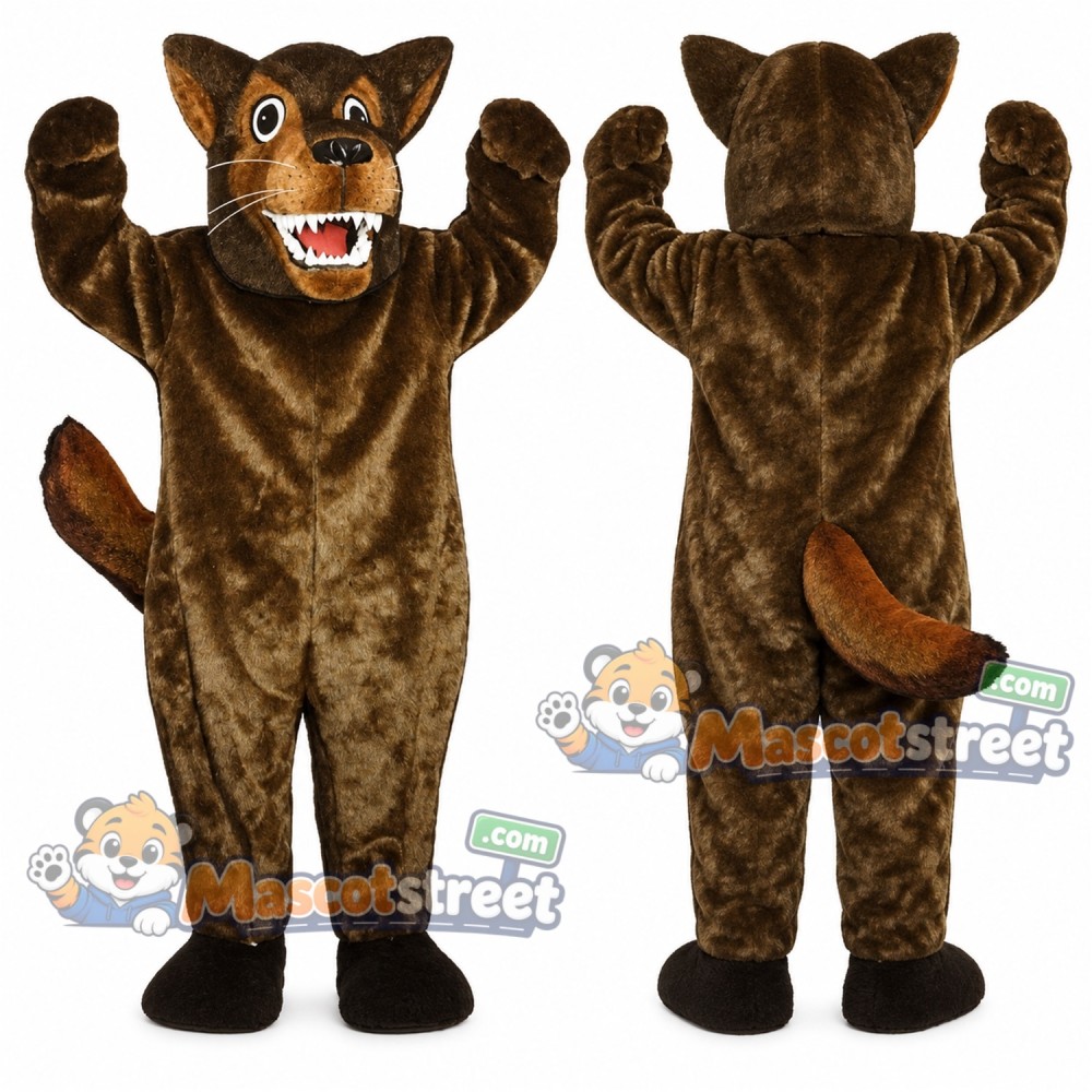 Brown Wolf Mascot Costume