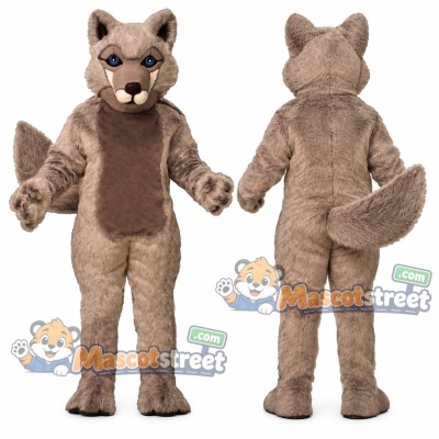 Tan Wolf Mascot Costume Tan Wolf Mascot Costume