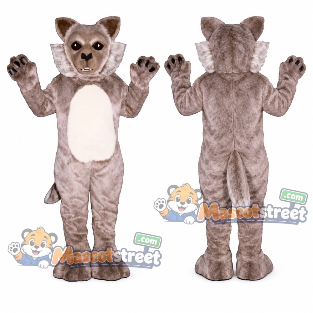 Tan Wolf Mascot Costume Tan Wolf Mascot Costume