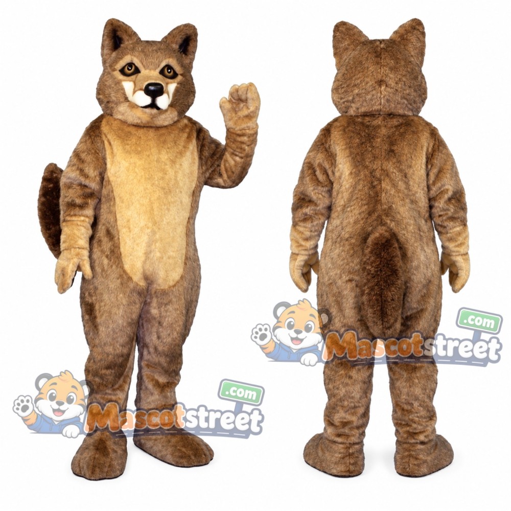Brown Wolf Mascot Costume