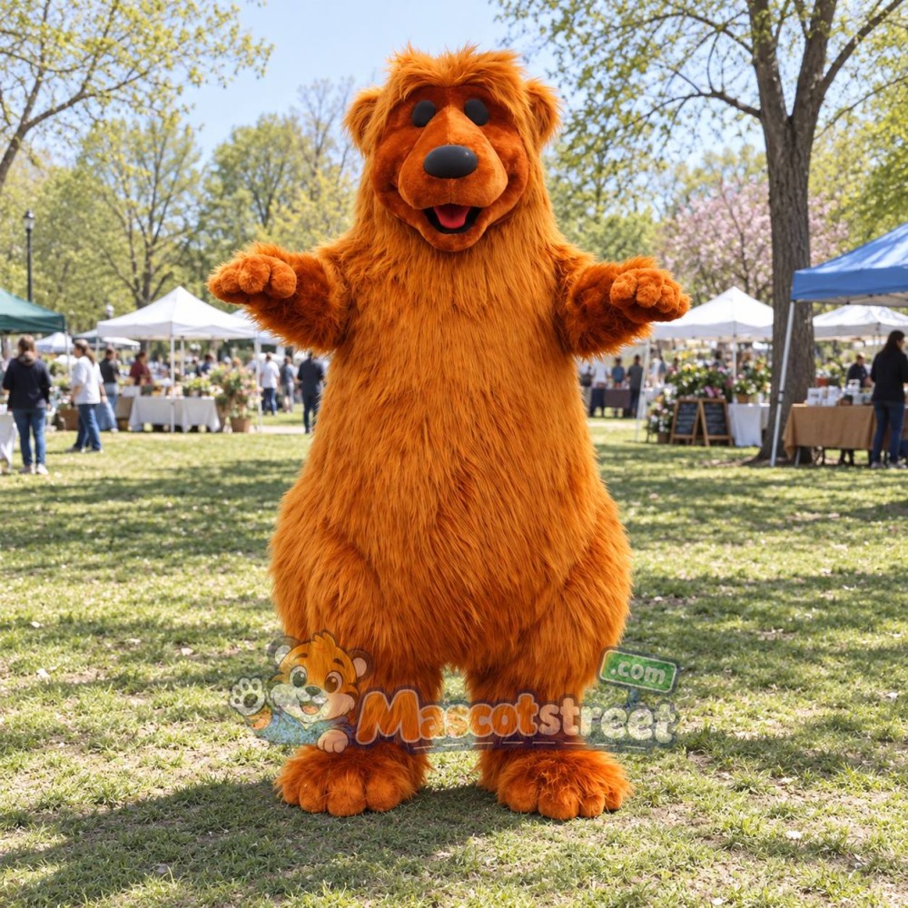 Orange Bear Mascot Costume