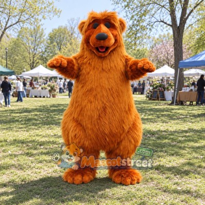 Orange Bear Mascot Costume