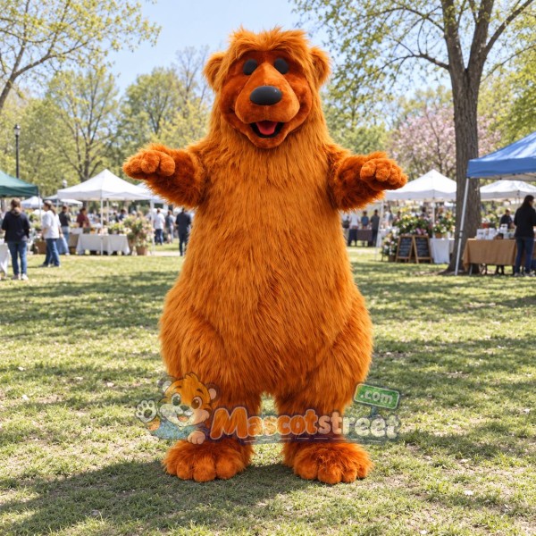 Orange Bear Mascot Costume