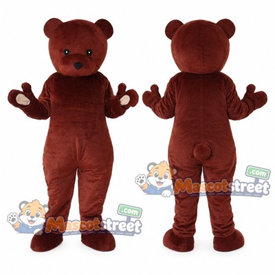 Burgundy Bear Mascot Costume Burgundy Bear Mascot Costume