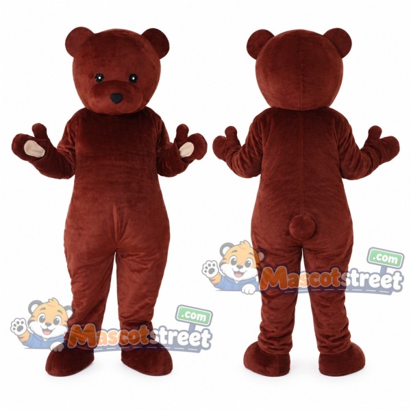 Burgundy Bear Mascot Costume