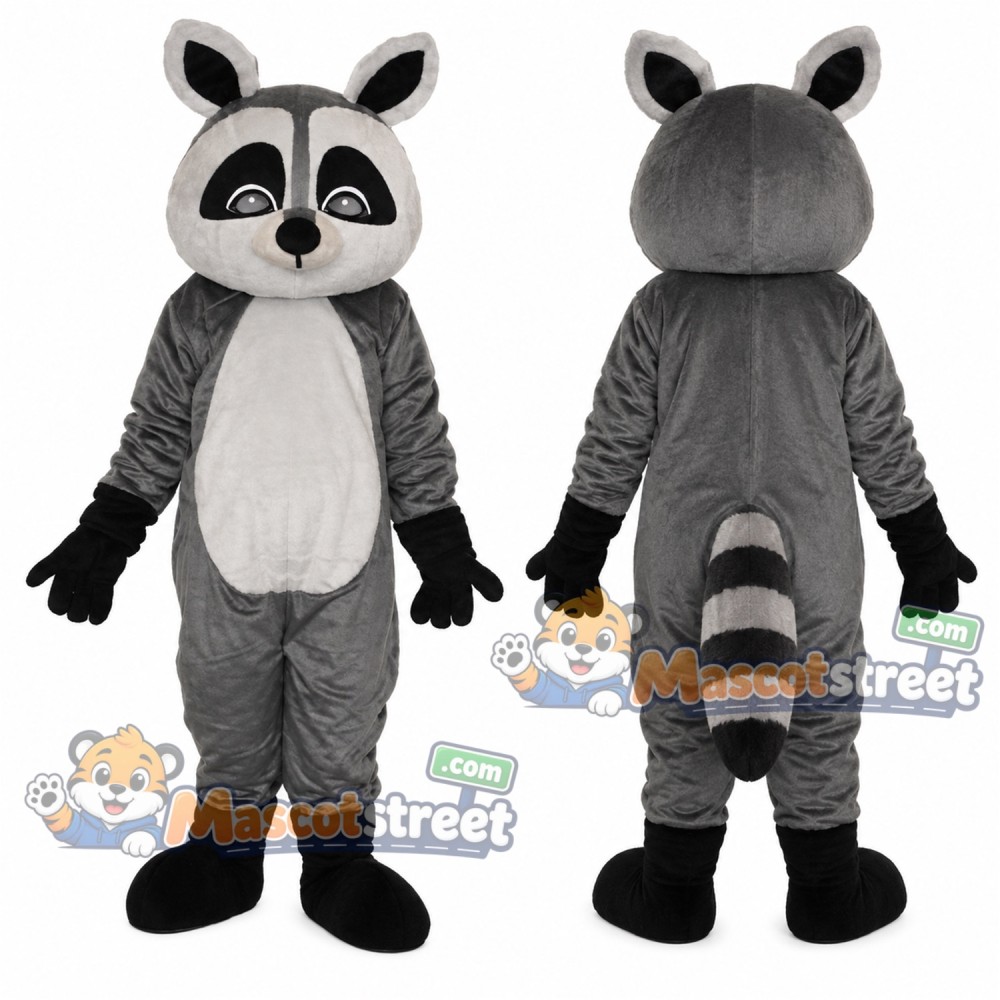 Gray Raccoon Mascot Costume Gray Raccoon Mascot Costume