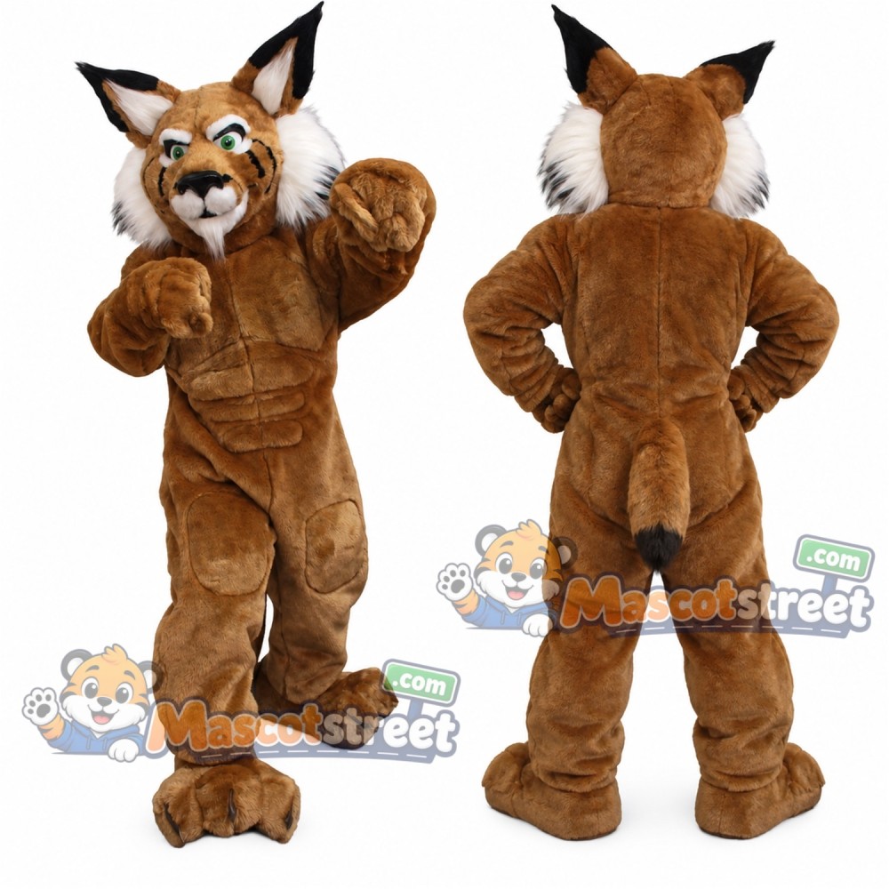 Brown Bobcat Mascot Costume Brown Bobcat Mascot Costume