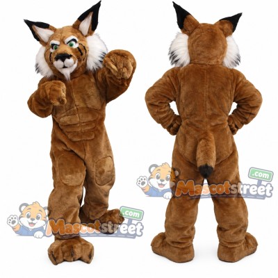 Brown Bobcat Mascot Costume Brown Bobcat Mascot Costume
