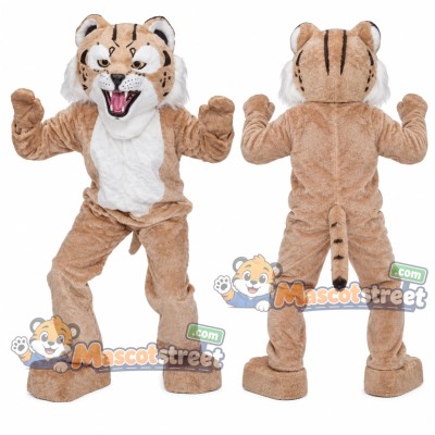 Tan Bobcat Mascot Costume