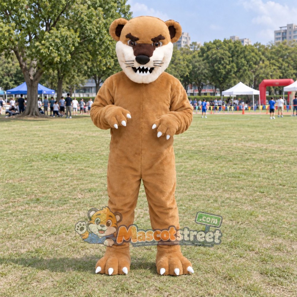 Tan Cougar Mascot Costume