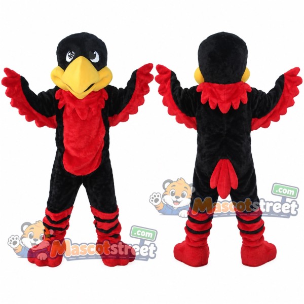Black and Red Bird Mascot Costume