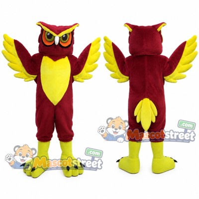 Red Owl Mascot Costume Red Owl Mascot Costume