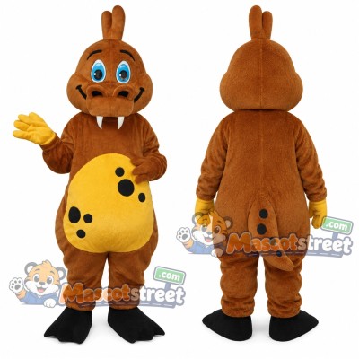 Brown Dinosaur Mascot Costume
