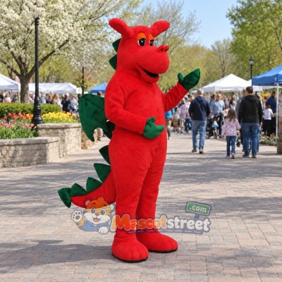 Red Dragon Mascot Costume Red Dragon Mascot Costume