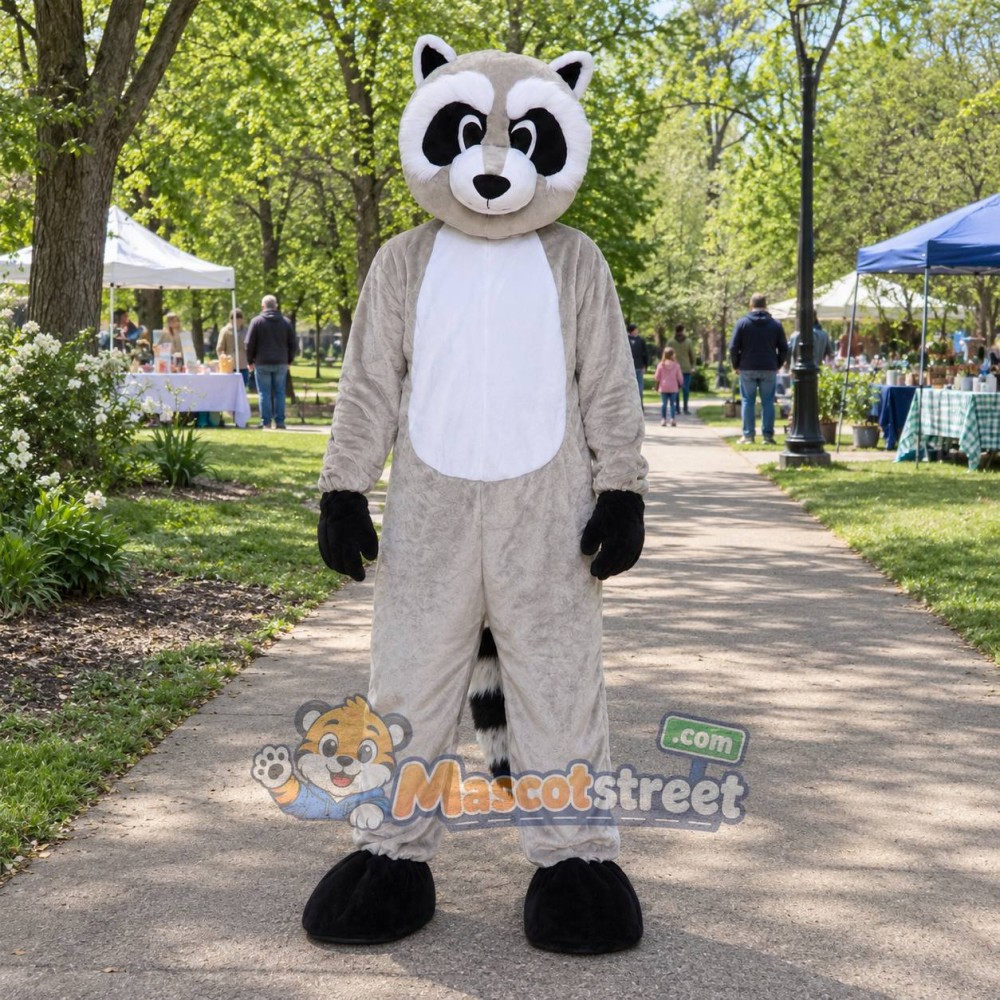Gray Raccoon Mascot Costume Gray Raccoon Mascot Costume