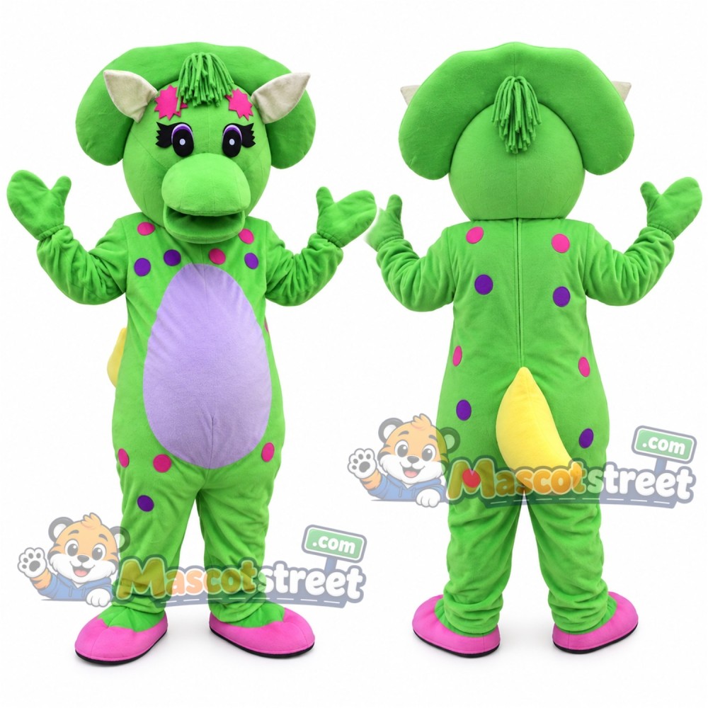 Green Triceratops Mascot Costume Green Triceratops Mascot Costume