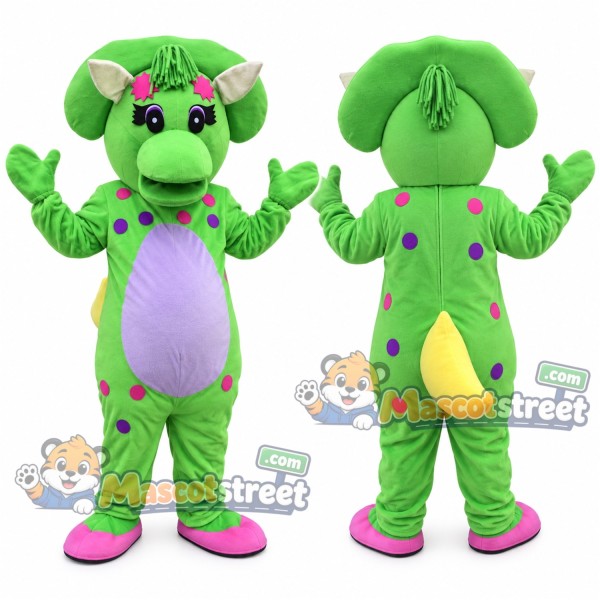 Green Triceratops Mascot Costume
