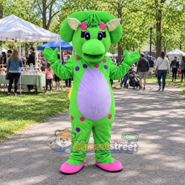 Green Triceratops Mascot Costume Green Triceratops Mascot Costume