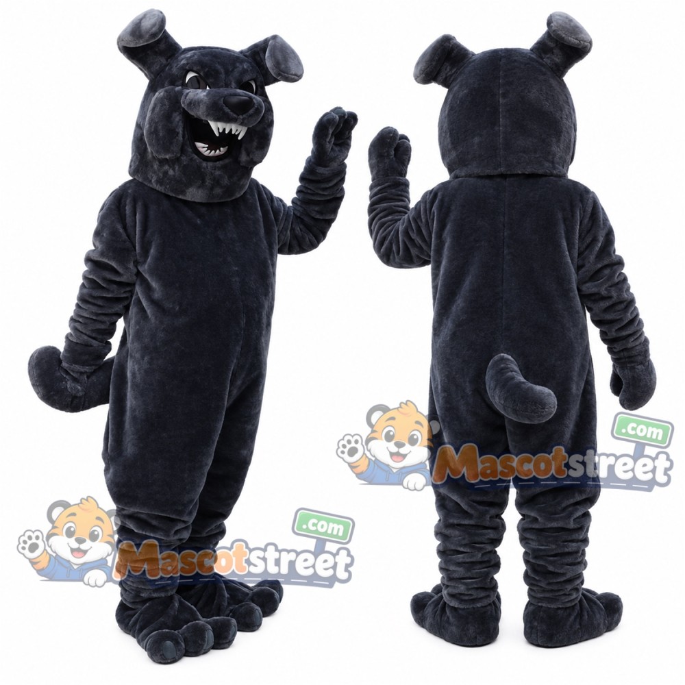 Black Bulldog Mascot Costume Black Bulldog Mascot Costume