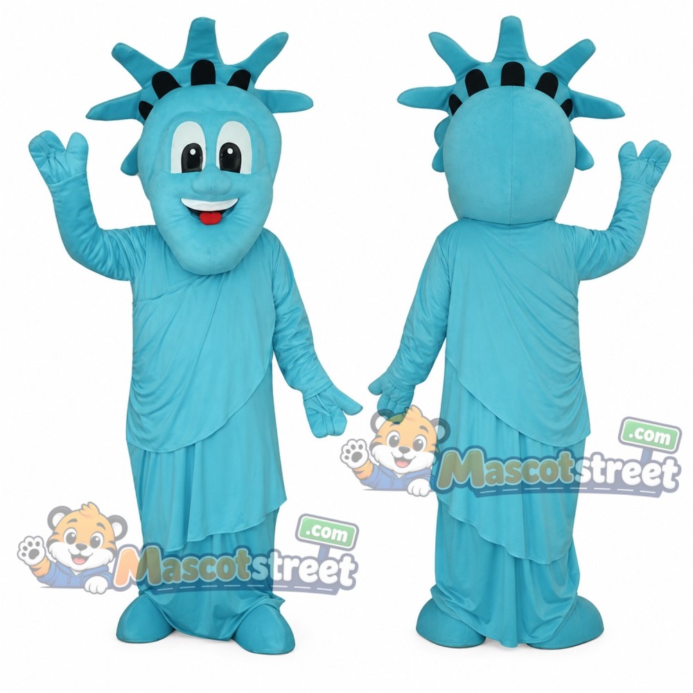 Statue of Liberty Mascot Costume with Teal Robe and Crown Statue of Liberty Mascot Costume with Teal Robe and Crown
