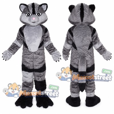 Gray Tabby Cat Mascot Costume