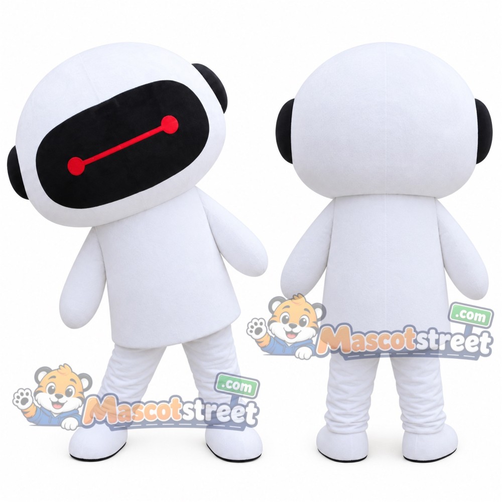 White Robot Mascot Costume White Robot Mascot Costume