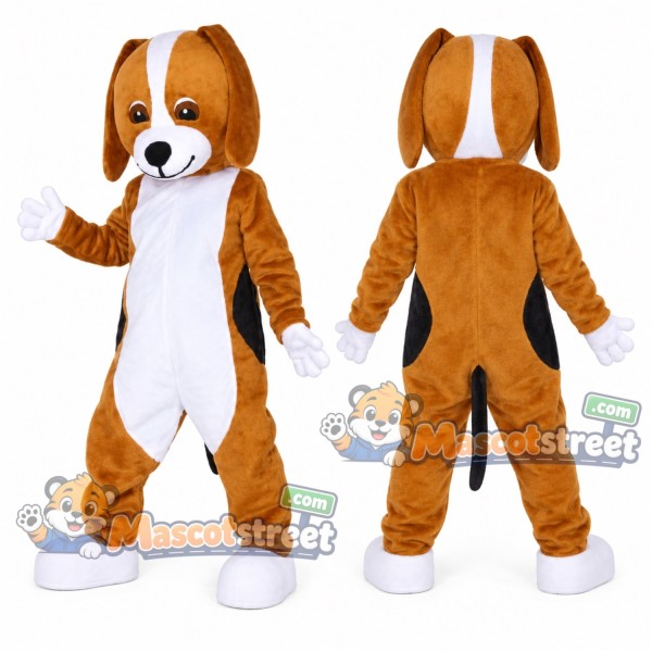 Brown and White Dog Mascot Costume