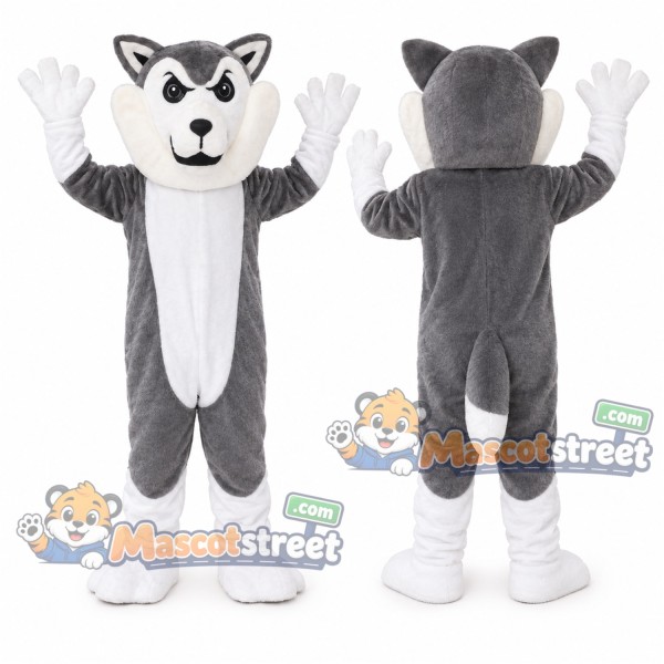 Gray Husky Mascot Costume