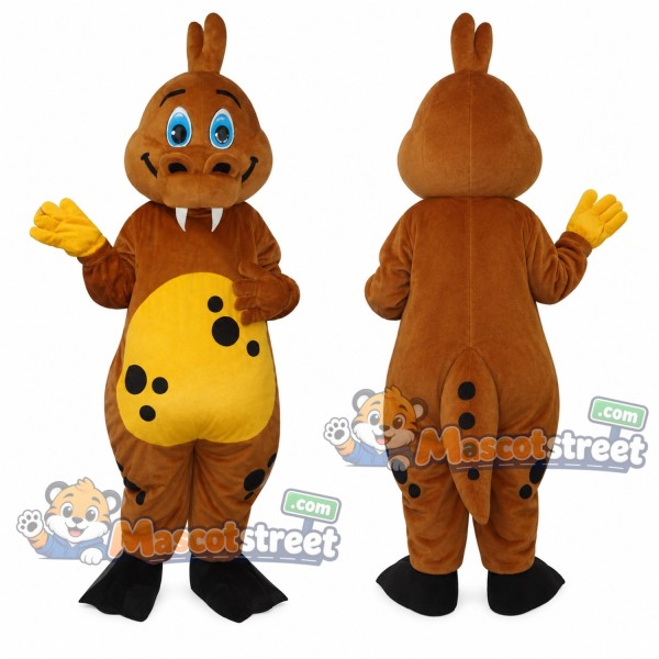 Brown Dinosaur Mascot Costume