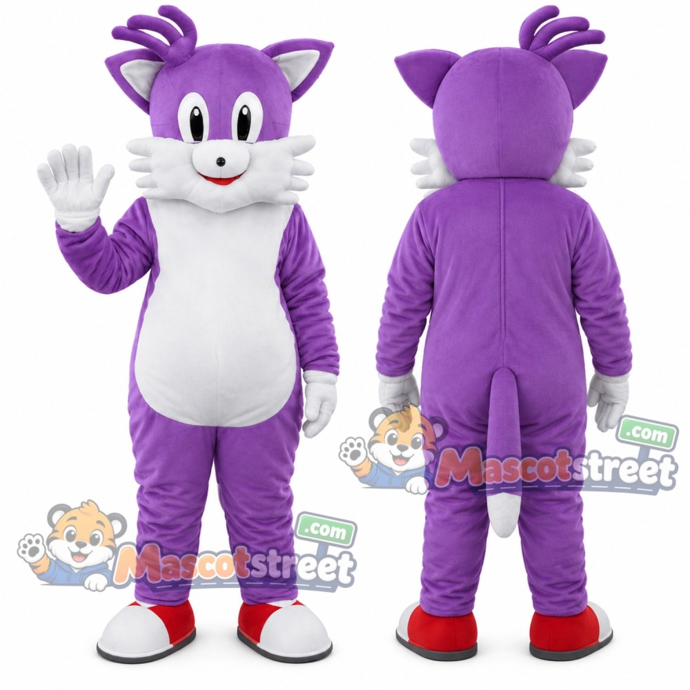 Purple Cat Mascot Costume Purple Cat Mascot Costume
