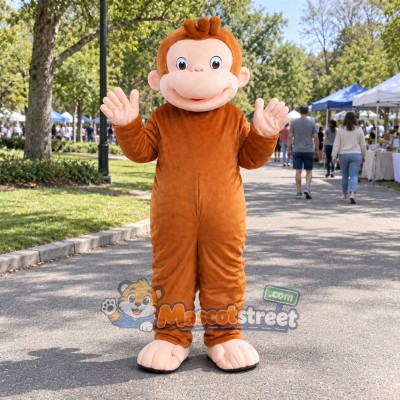Orange Monkey Mascot Costume Orange Monkey Mascot Costume