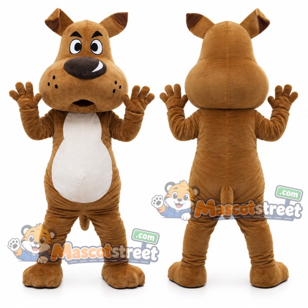 Brown Bulldog Mascot Costume