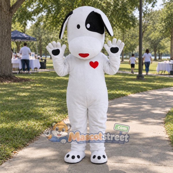 White Dog Mascot Costume