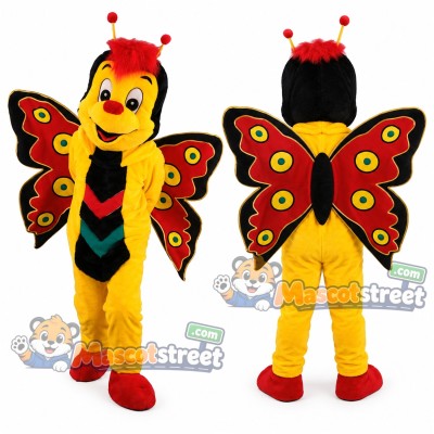 Yellow Butterfly Mascot Costume Yellow Butterfly Mascot Costume