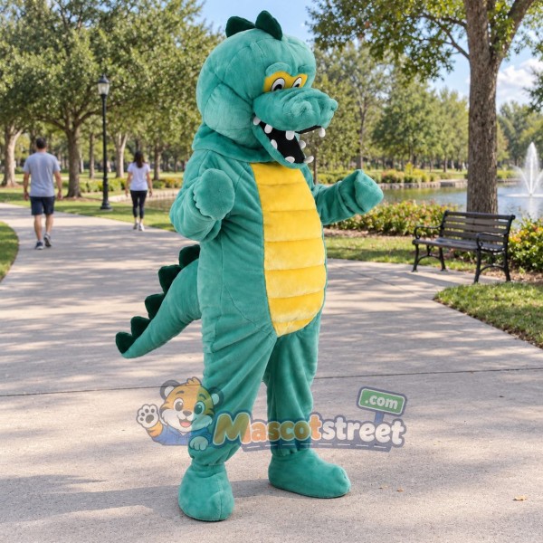 Teal Crocodile Mascot Costume