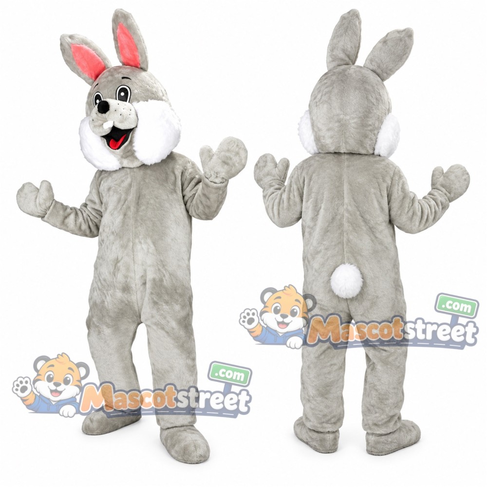 Gray Rabbit Mascot Costume Gray Rabbit Mascot Costume