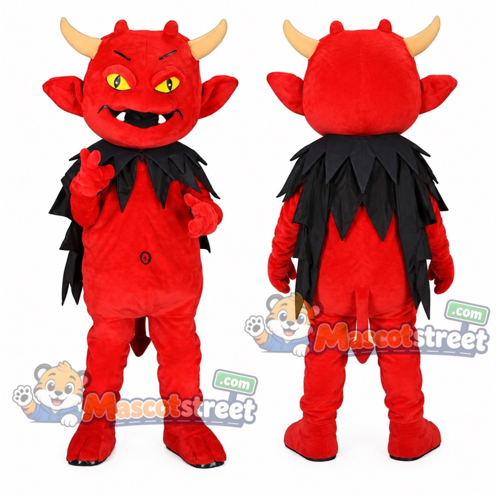 Red Devil Mascot Costume with Black Collar Red Devil Mascot Costume with Black Collar