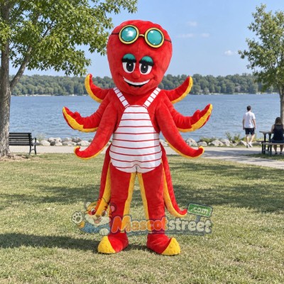 Red Octopus Mascot Costume Red Octopus Mascot Costume