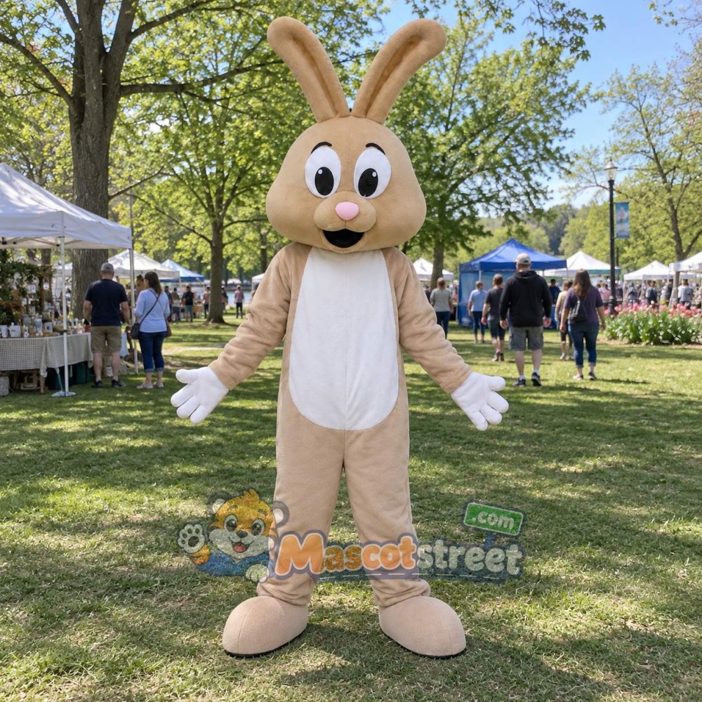 Tan Rabbit Mascot Costume