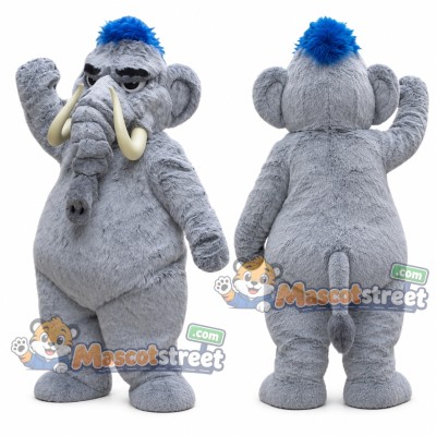 Gray Mammoth Mascot Costume Gray Mammoth Mascot Costume