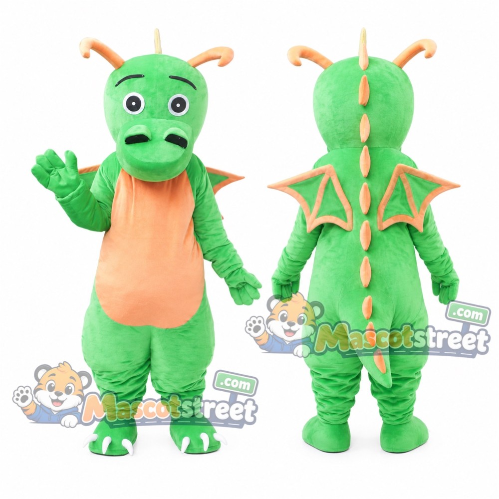 Green Dragon Mascot Costume Green Dragon Mascot Costume