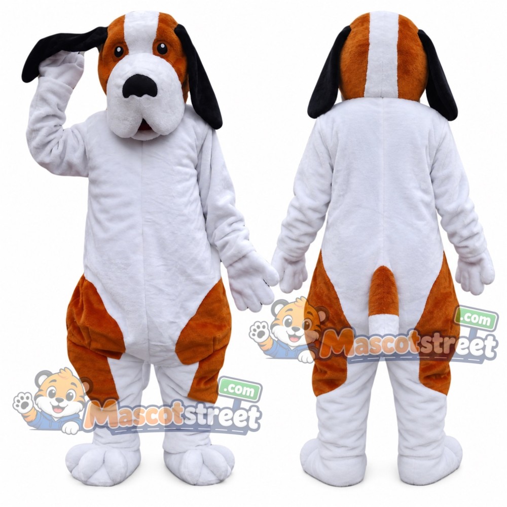 Brown and White Dog Mascot Costume