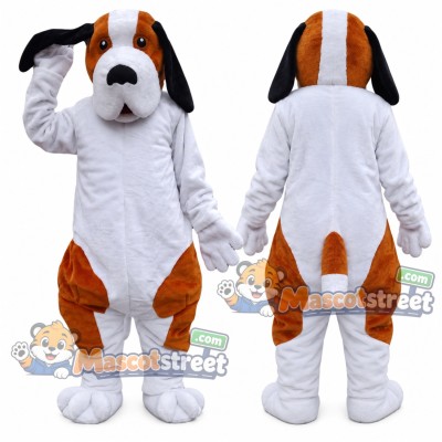 Brown and White Dog Mascot Costume