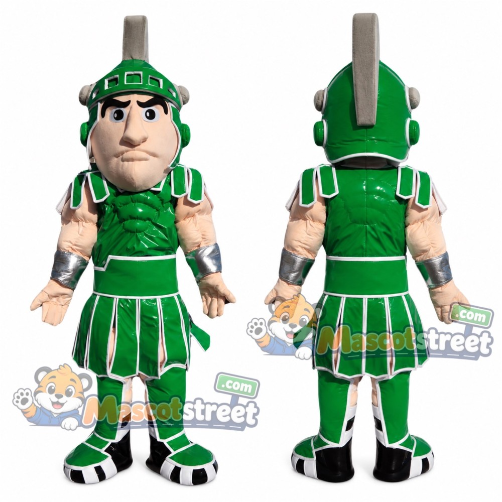 Knight Mascot Costume with Green Armor Knight Mascot Costume with Green Armor